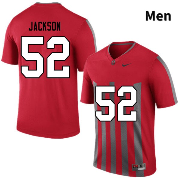 Ohio State Buckeyes Antwuan Jackson Men's #52 Retro Authentic Stitched College Football Jersey